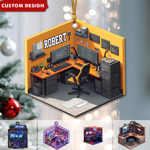 Personalized Gaming Room Christmas Ornament, Gift For Gamer-2024 New Release