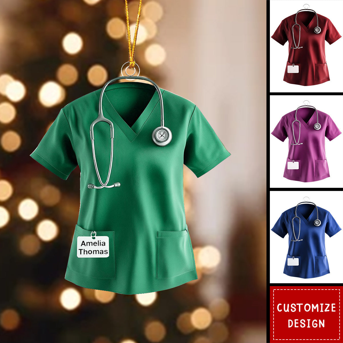 Personalized Scrub Acrylic Christmas Ornament-2024 New Release