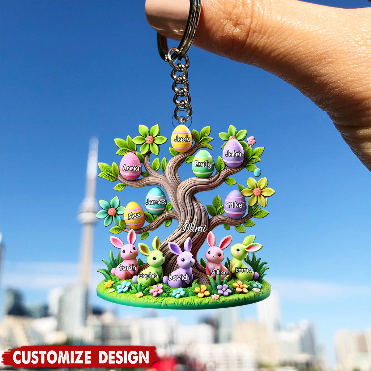 Easter Grandma Tree-Personalized Acrylic Keychain