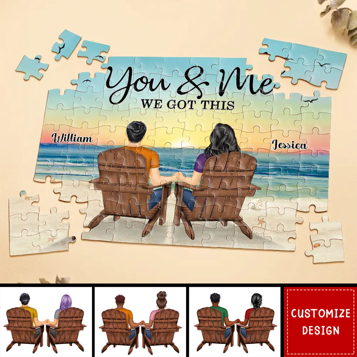 Together We Build A Life We Love - Personalized Jigsaw Puzzle