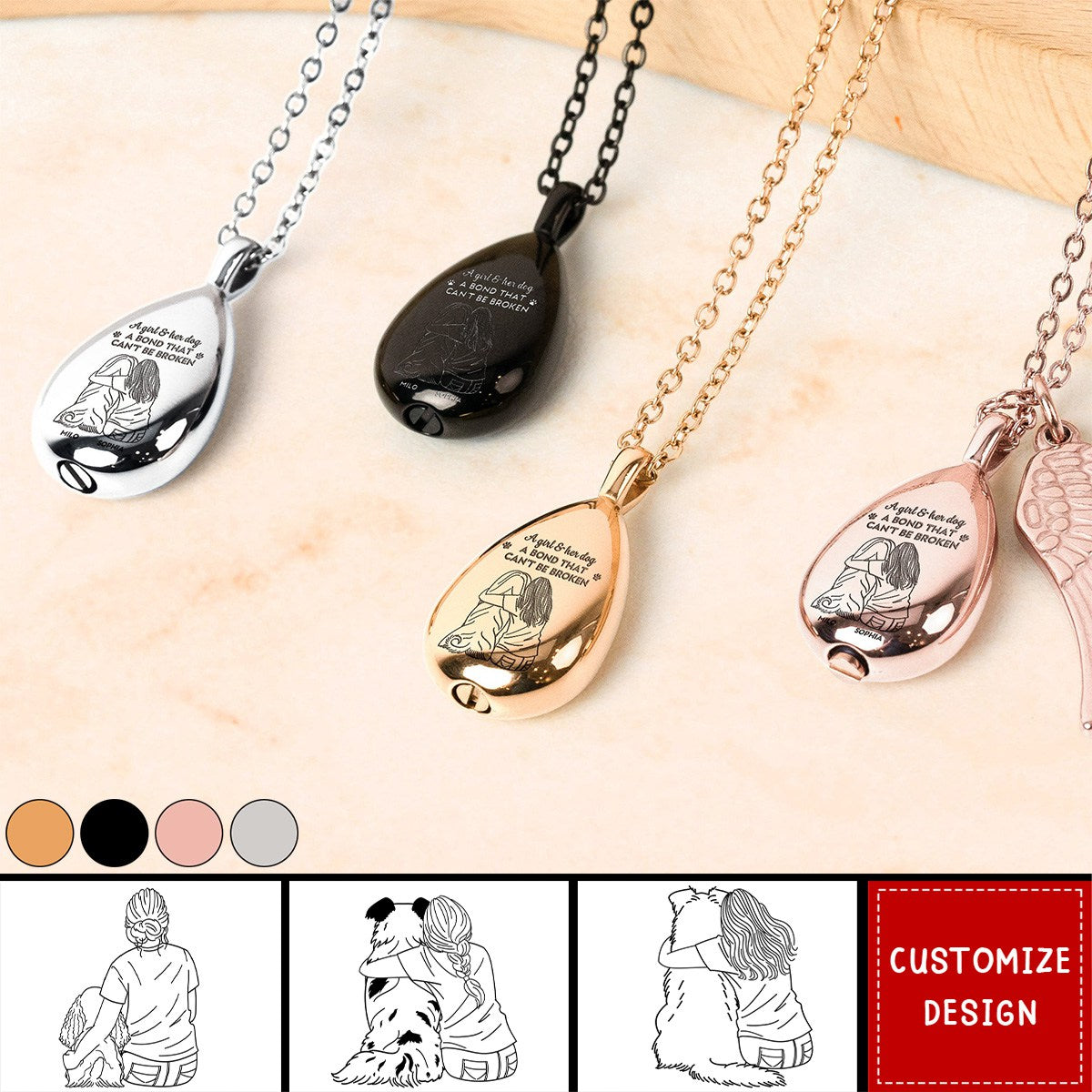 A Bond That Can't Be Broken - Personalized Urn Necklace