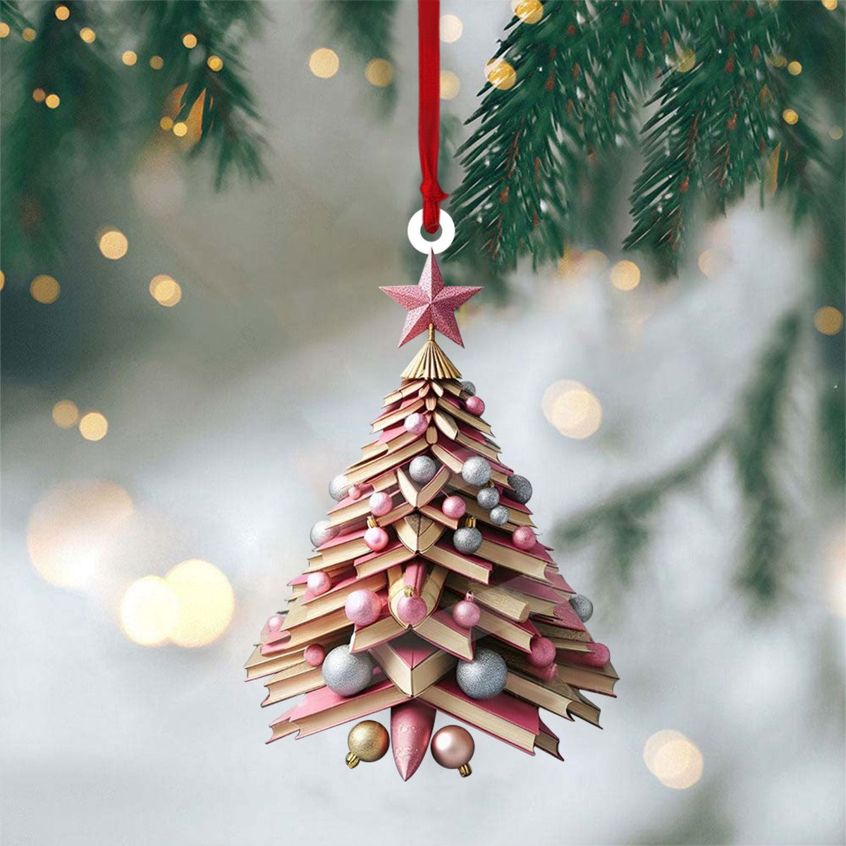2024 New Release - Christmas Book Tree Ornament - Gift For Book Lover
