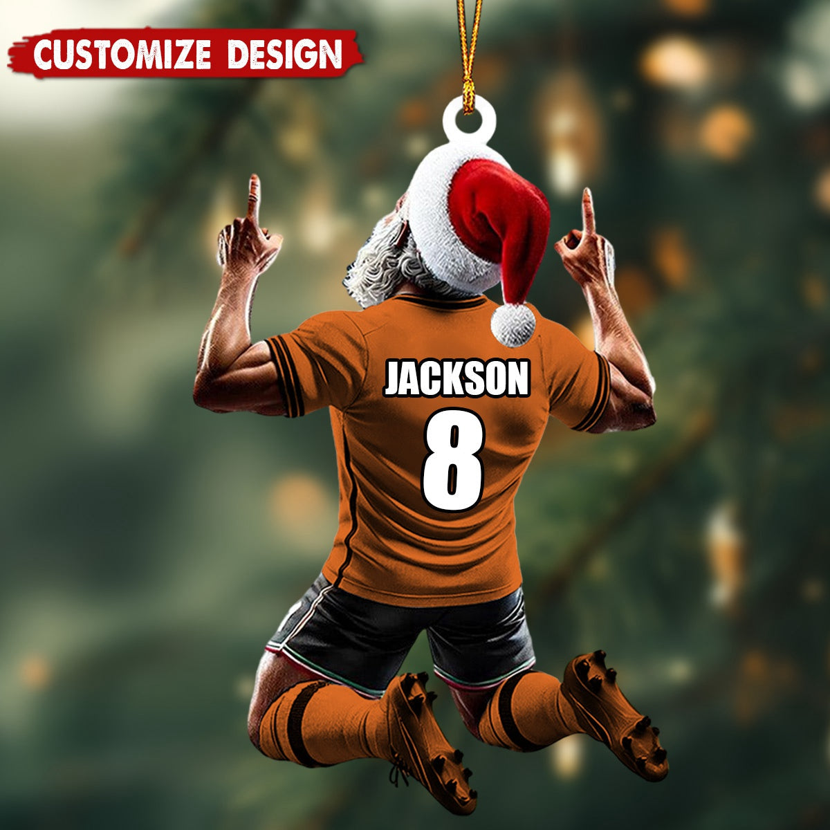 Personalized Soccer Santa Ornament Gift for Football Fans - 2024 New Release
