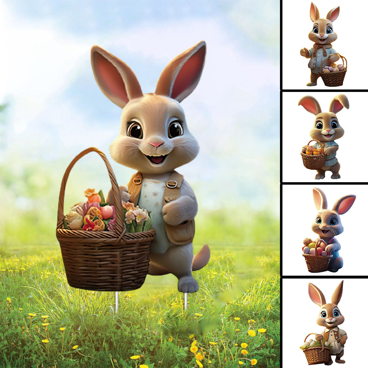 Easter Bunny Decorations Outdoor-Easter Bunny Yard Garden Stakes