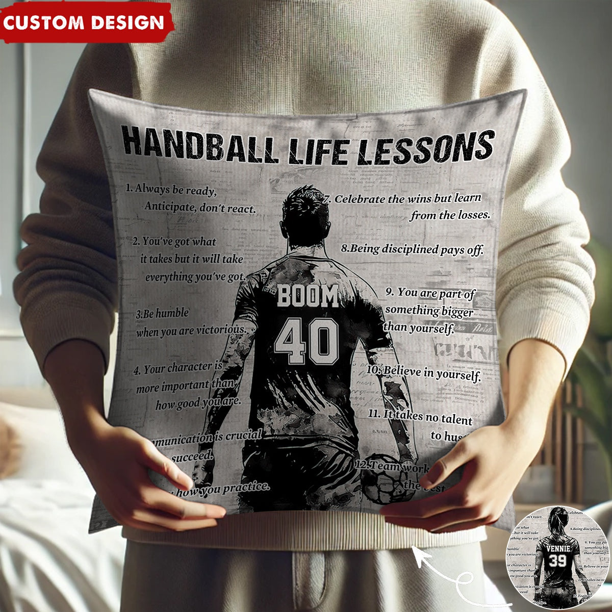 Personalized Handball Life Lessons Pillow-Gift For Handball Lovers