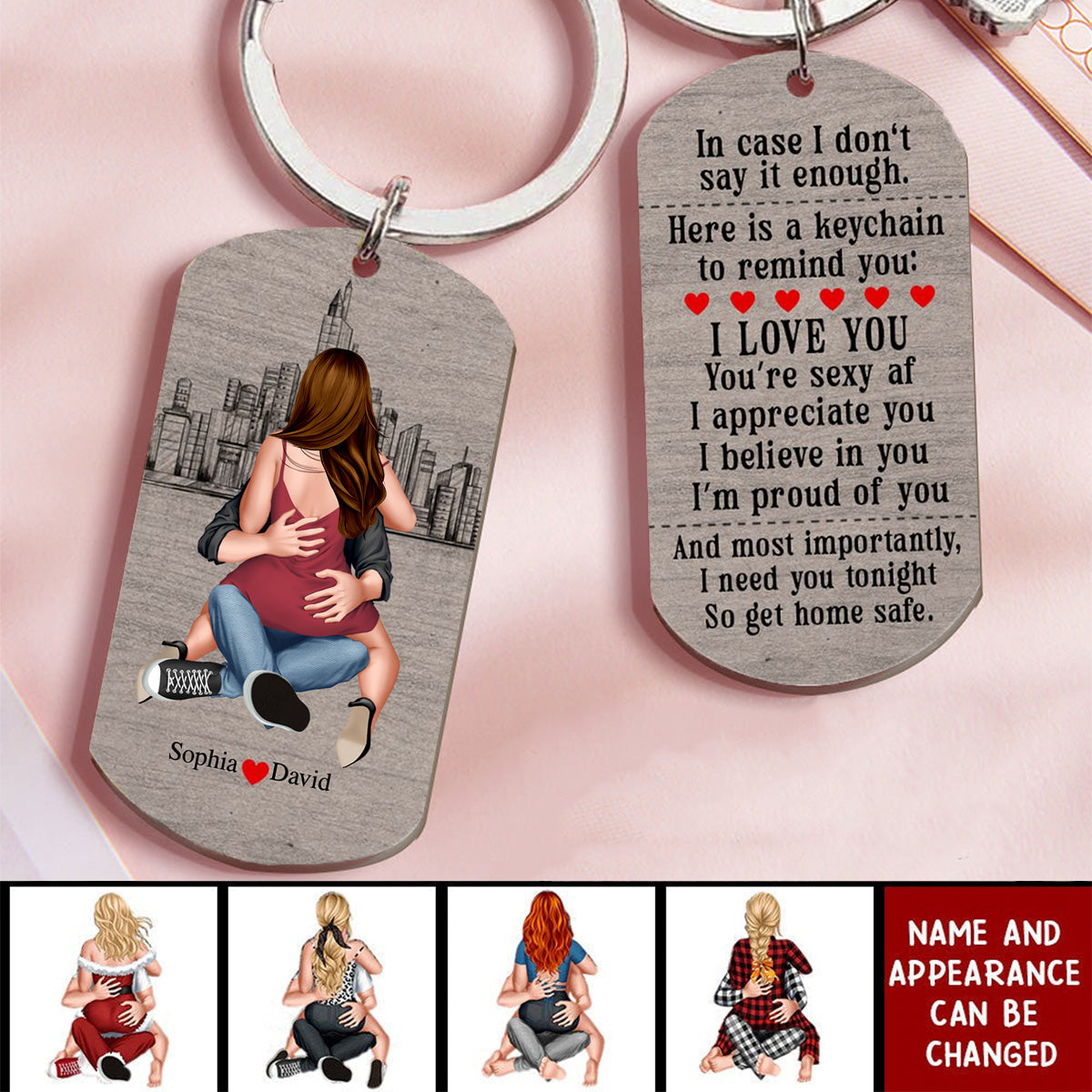 I Need You Tonight So Get Home Safe-Personalized Stainless Steel Keychain- Couple Gift- Keychain For Couple