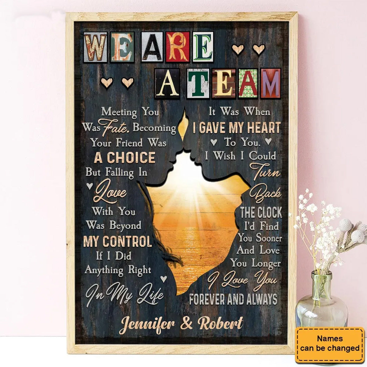 Personalized We're A Team Poster-Gift For Couple Anniversary