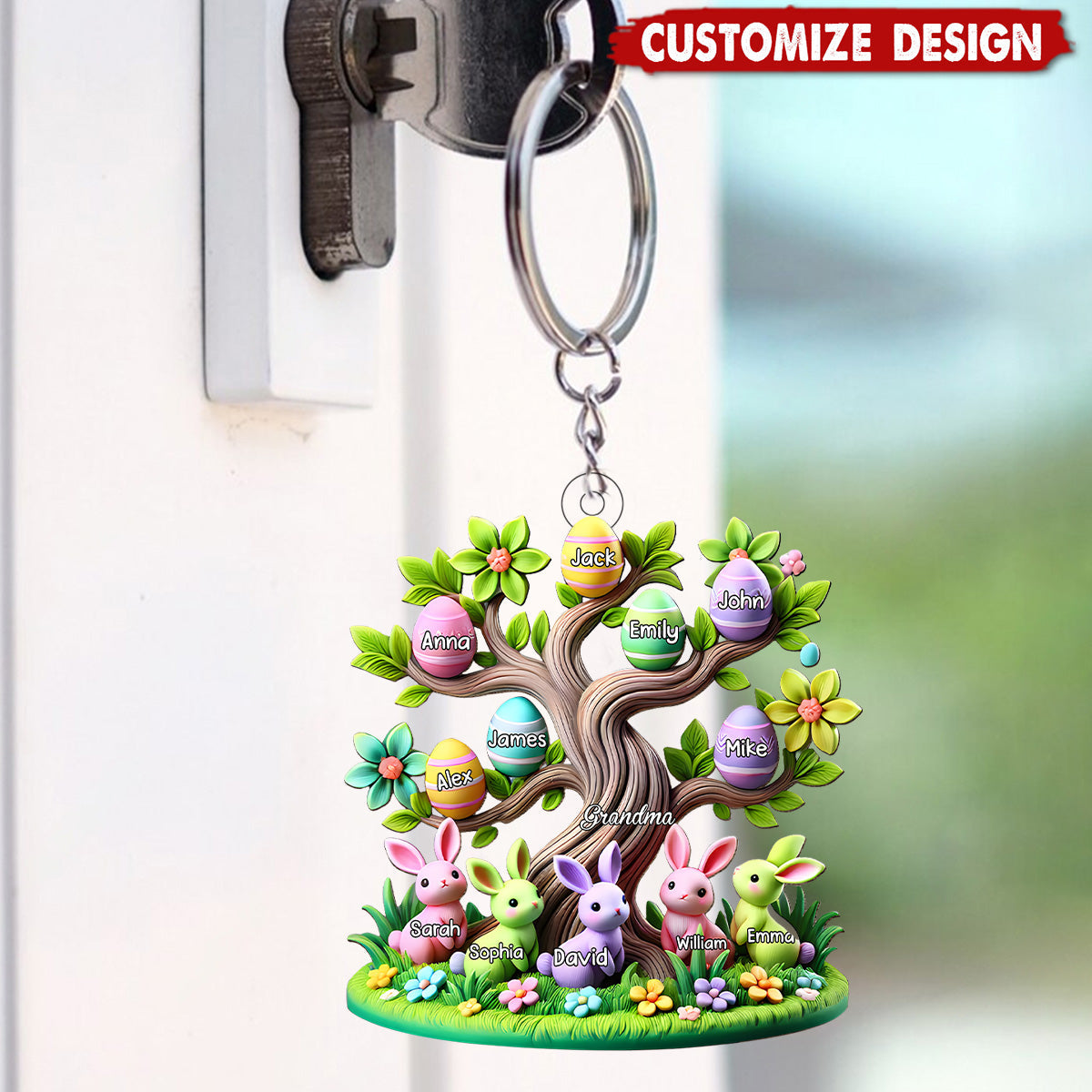 Easter Grandma Tree-Personalized Acrylic Keychain