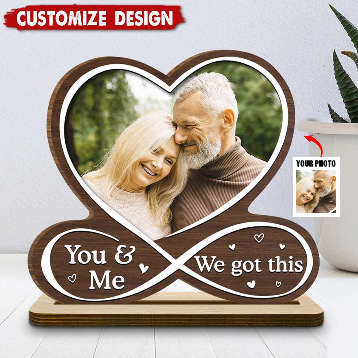 Love Is You - Personalized 2-Layer Wood Plaque