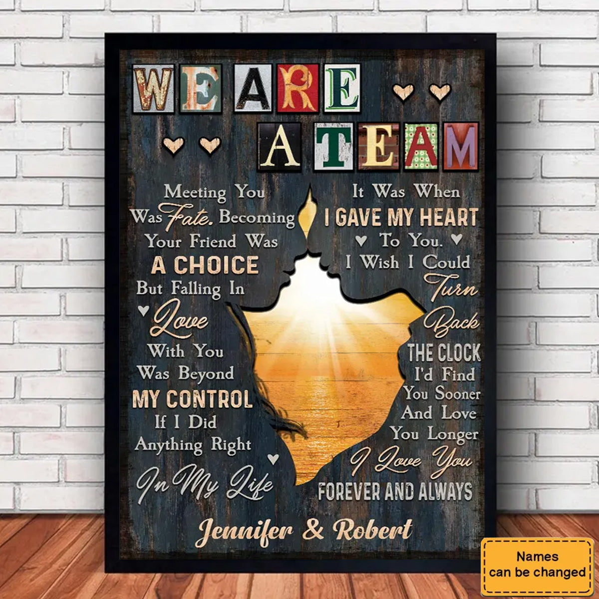 Personalized We're A Team Poster-Gift For Couple Anniversary