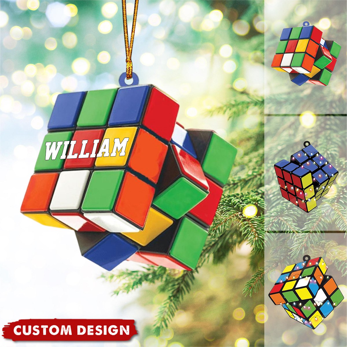 Personalized Rubiks Cube Ornament, Gift For Rubiks Cube Lovers - 2024 New Release