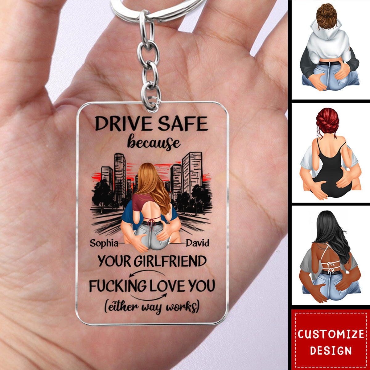 Drive Safe Because Your Wife Love You - Personalized Keychain