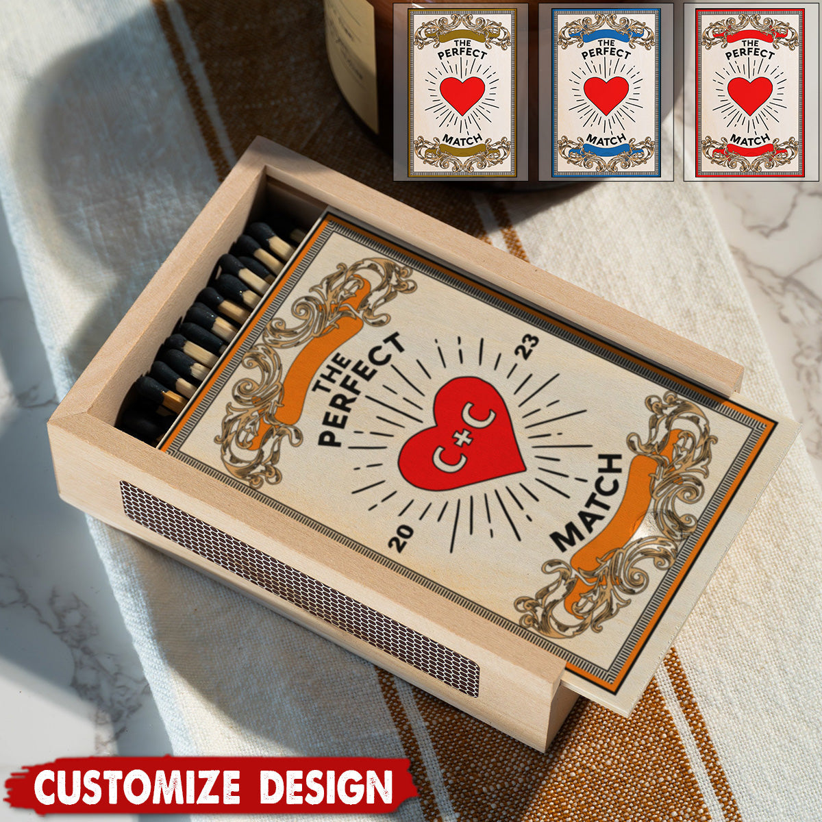 Personalized Couples Matchbox - Gift For Husband,Wife,Anniversary