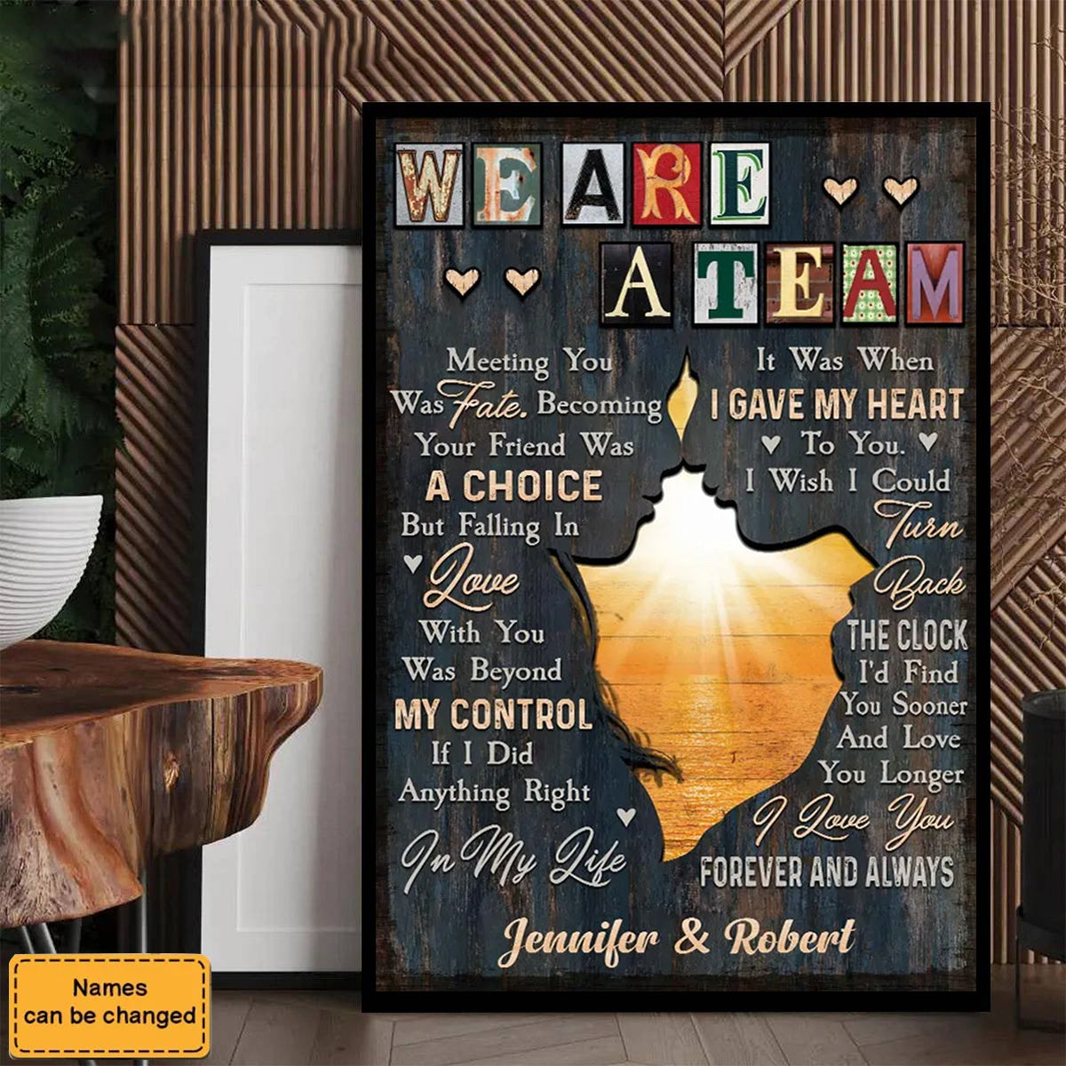 Personalized We're A Team Poster-Gift For Couple Anniversary