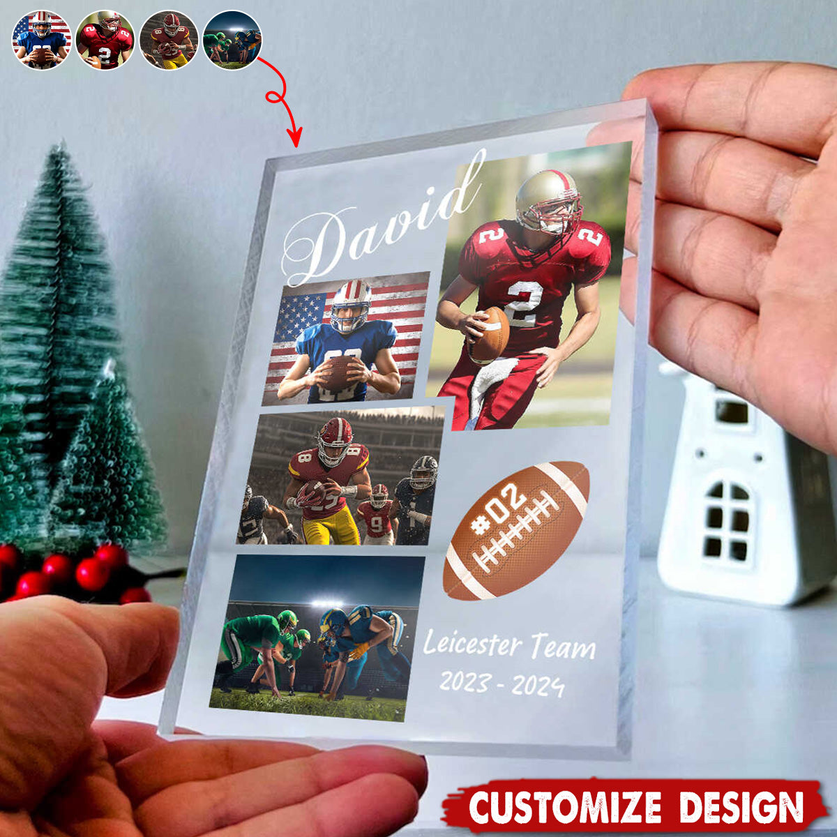 Personalized American Football Player Photo Acrylic Plaque-Gift For American Football Player