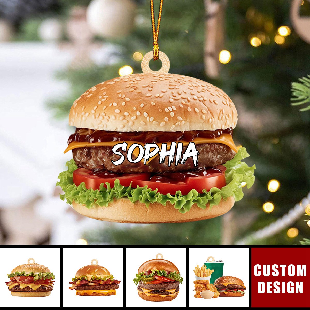 2024 New Release-Personalized Hamburger Christmas Ornament