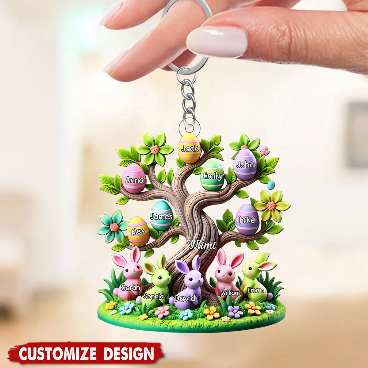 Easter Grandma Tree-Personalized Acrylic Keychain