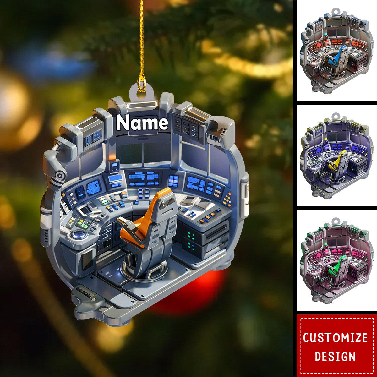 Personalized Space Rocket Ship Ornament-Space Gifts-2024 New Release
