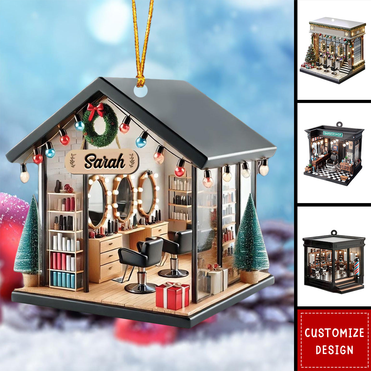Personalized Barber Shop Christmas Ornaments - Gift For Barber - 2024 New Release