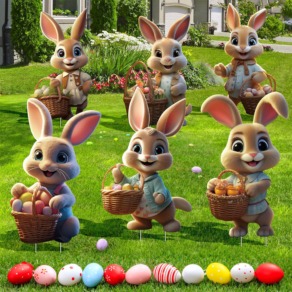 Easter Bunny Decorations Outdoor-Easter Bunny Yard Garden Stakes