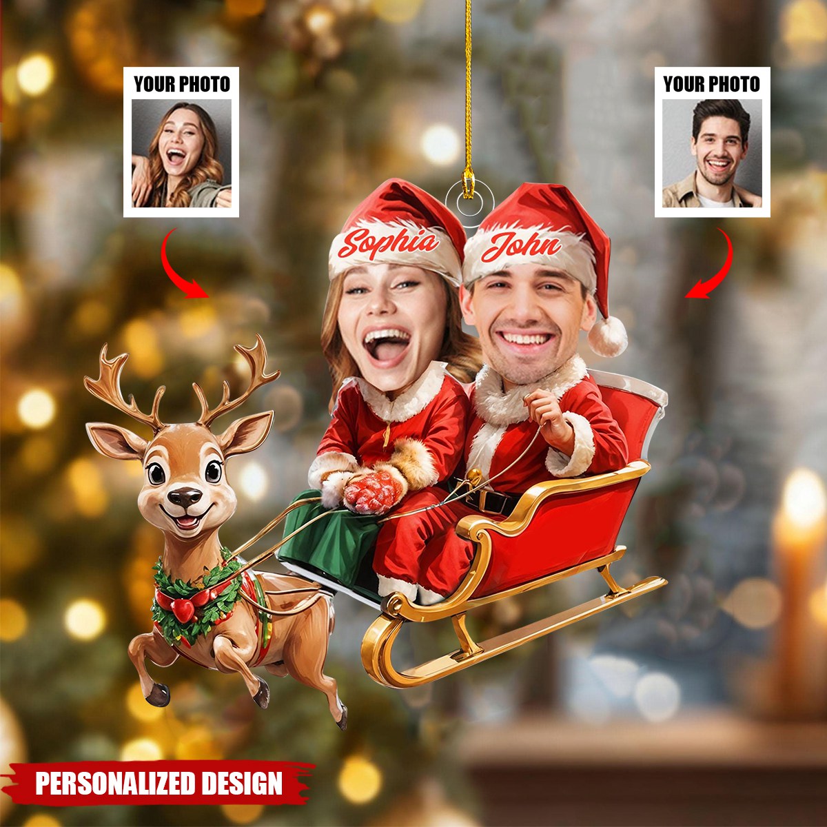 Personalized Photo Couple Christmas Ornament-Gift For Couple-2024 New Release