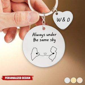 Long Distance Relationship-Personalized Keychain-Gift for Family, Friends