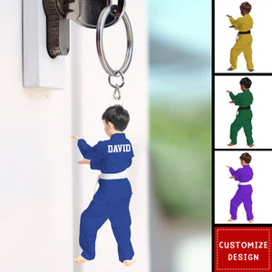 Personalized Kid Karate,Jiu Jitsu,Judo Keychain - Gift For Karate,Jiu-Jitsu Lovers