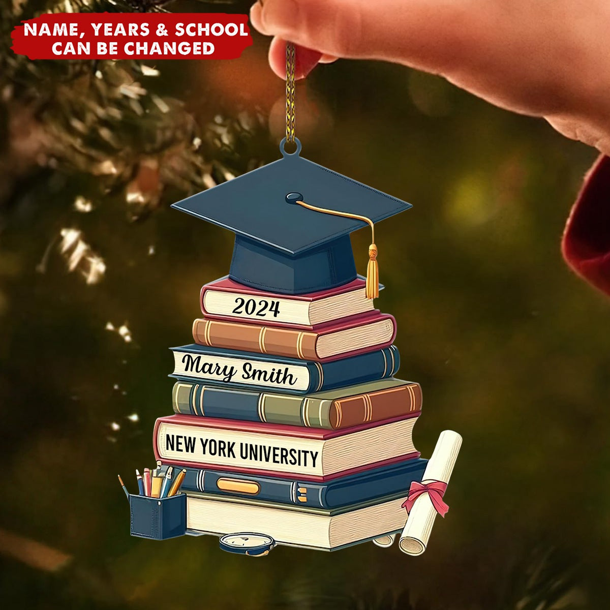 Personalized Christmas Graduation Ornaments Class of 2024 - Graduation Gifts for Her, Him