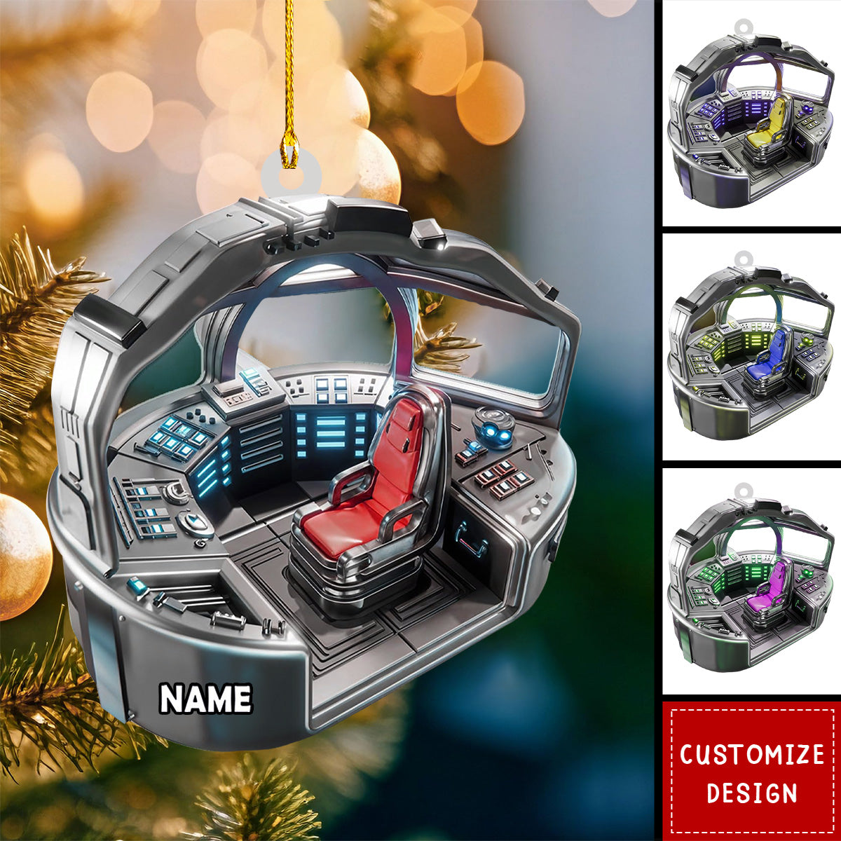 Personalized Pace Rocket Ship Christmas Ornament - 2024 New Release