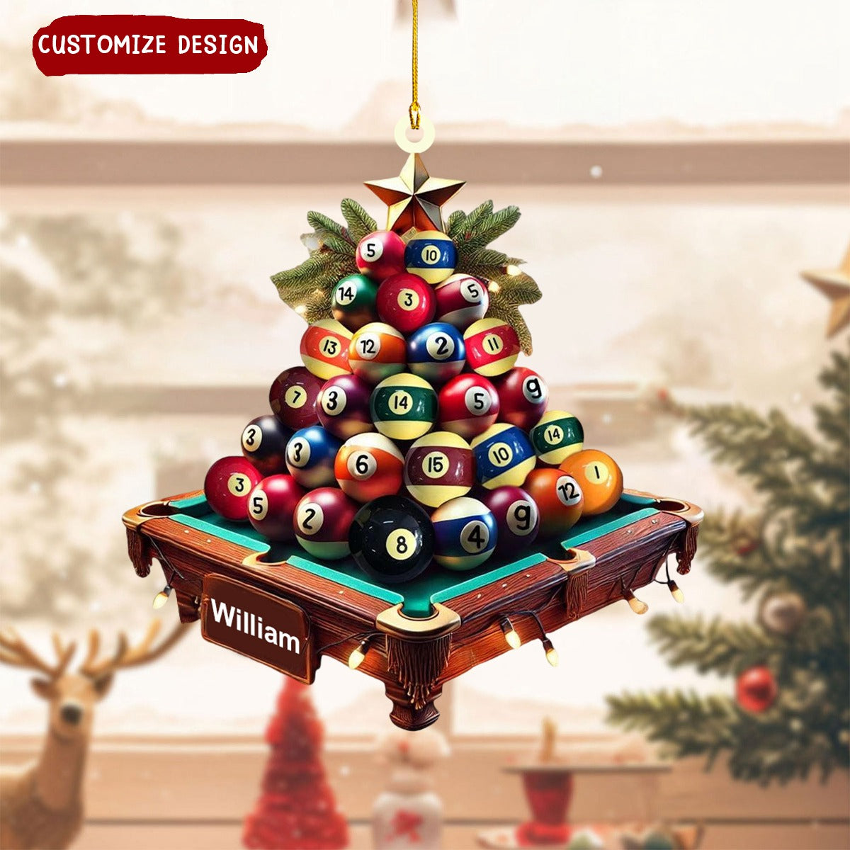 Personalized Billiard Ball Christmas Tree Ornament-2024 New Release