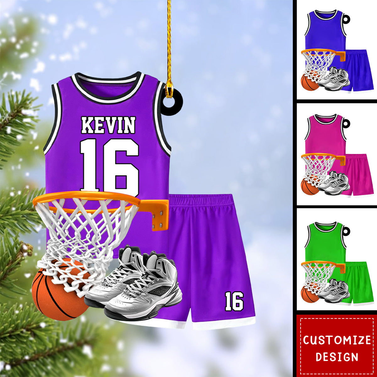 Personalized Basketball Christmas Ornament-Gift for  Basketball Players -2024 New Release