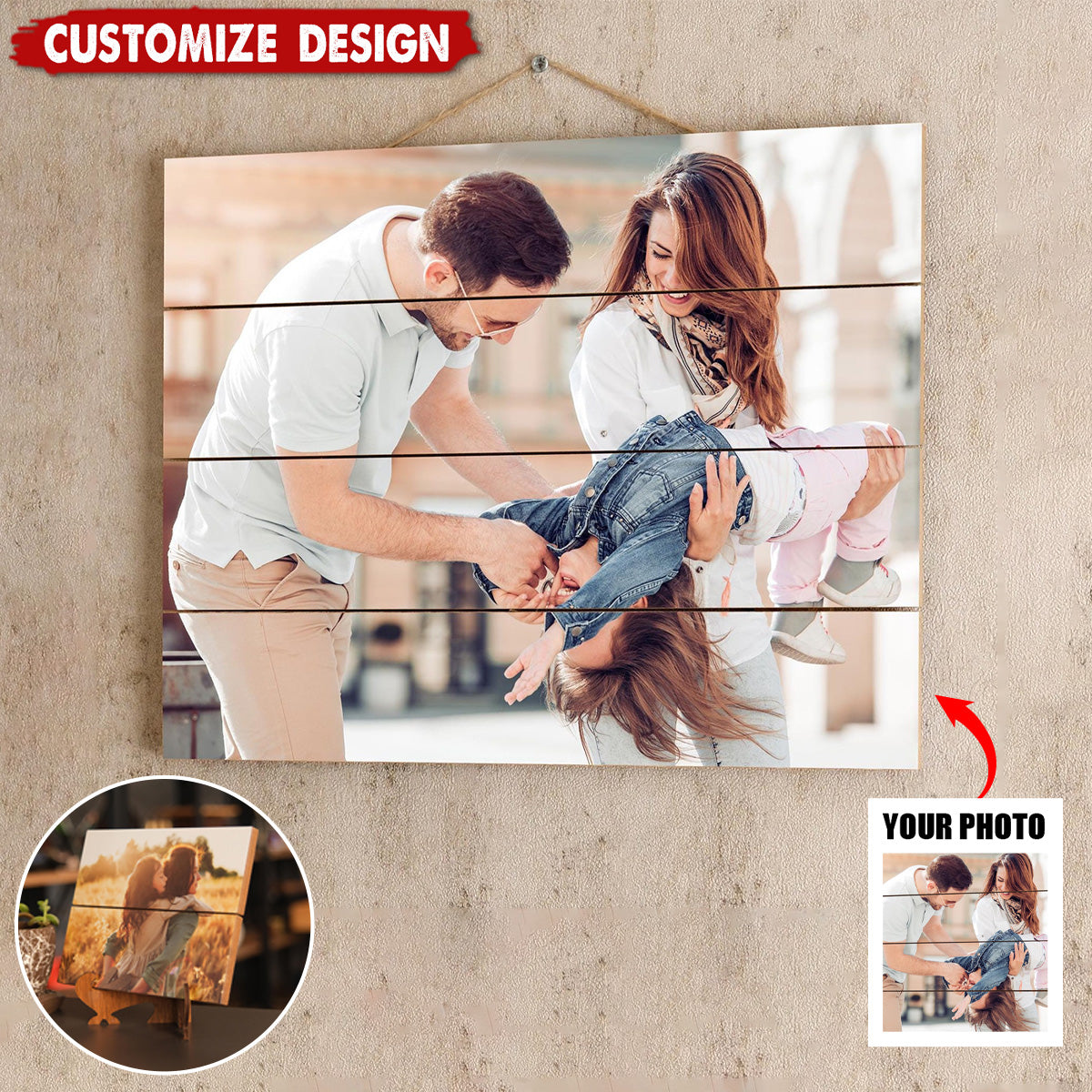 Personalized Couple Photo Wood Decor - Unique Gift For Wife,Husband,Anniversary