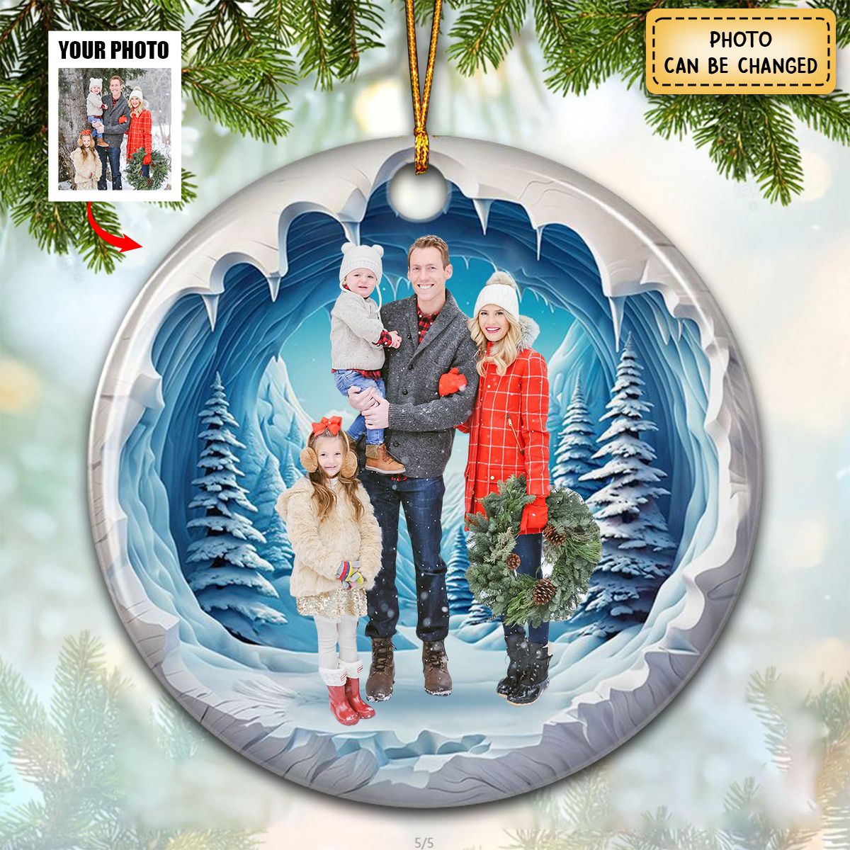 Family Photo Personalized Ceramic Ornament - 2024 New Release