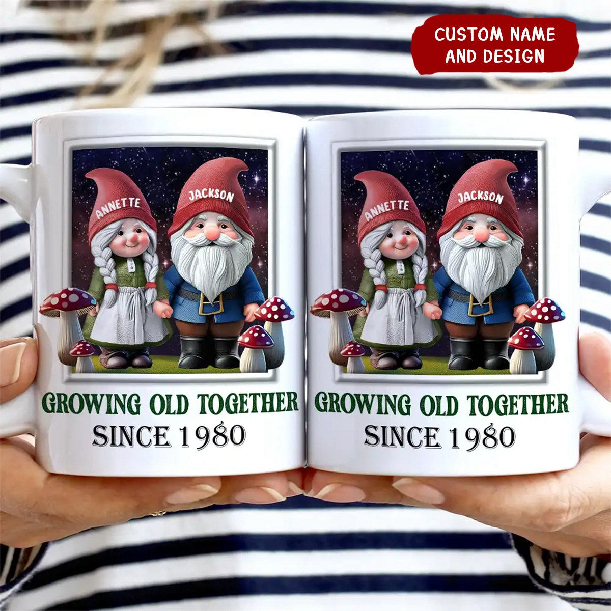 Couple Growing Old Together Since - Personalized White Mug