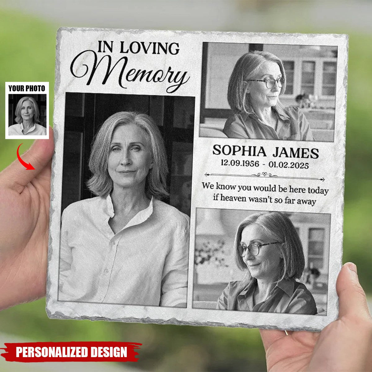 Love Shines Brightly Through Our Memories-Personalized Stone With Stand-Sympathy Gift For Family Members