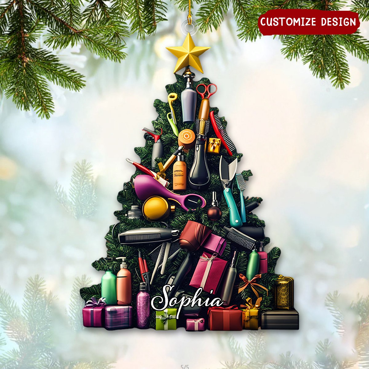 Personalized Hairstylist Christmas Ornament, Gifts For Hairdresser-2024 New Release