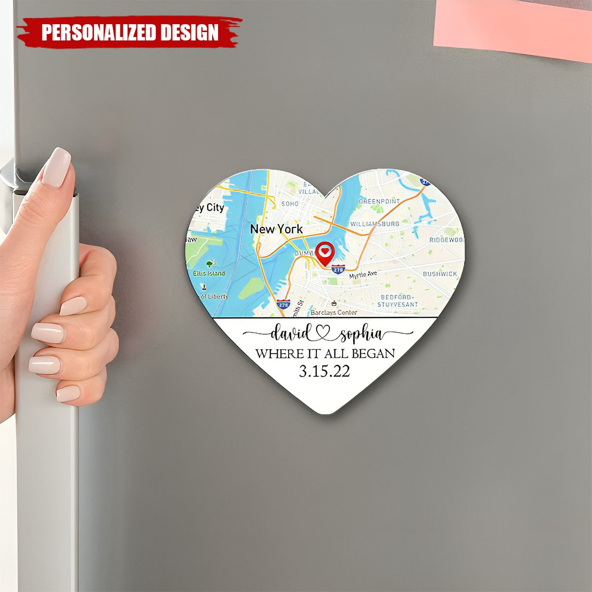 Where It All Began Map-Personalized Acrylic Magnet-Anniversary Valentine's Day Gift