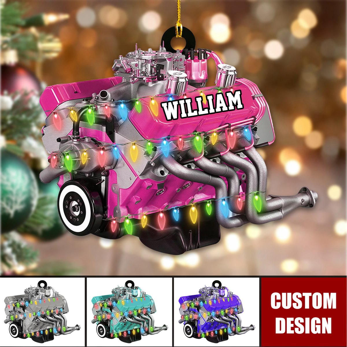 Personalized Drag Racing Engine Christmas Ornament, Gift For Racing Lovers - 2024 New Release