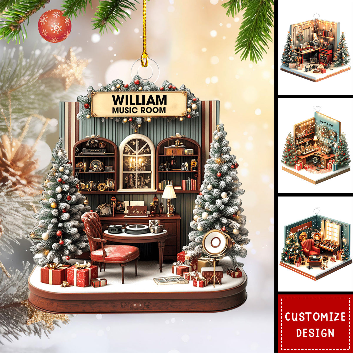 Personalized Music Room Christmas Ornament Gift For Musician-2024 New Release