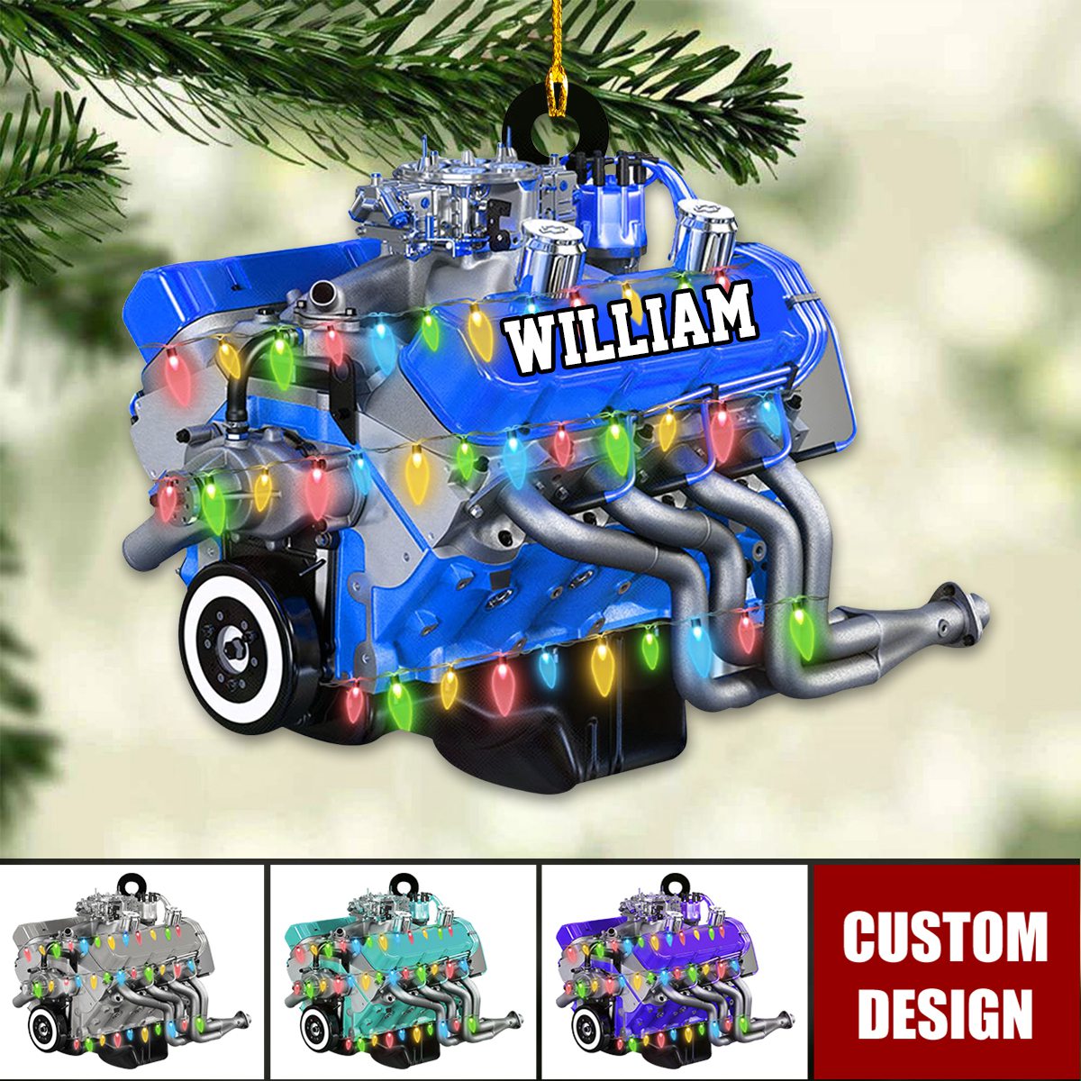 Personalized Drag Racing Engine Christmas Ornament, Gift For Racing Lovers - 2024 New Release