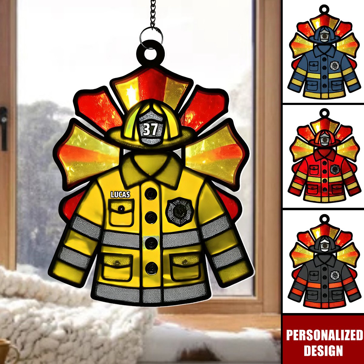 Personalized Suncatcher Ornament-Gifts For Firefighters