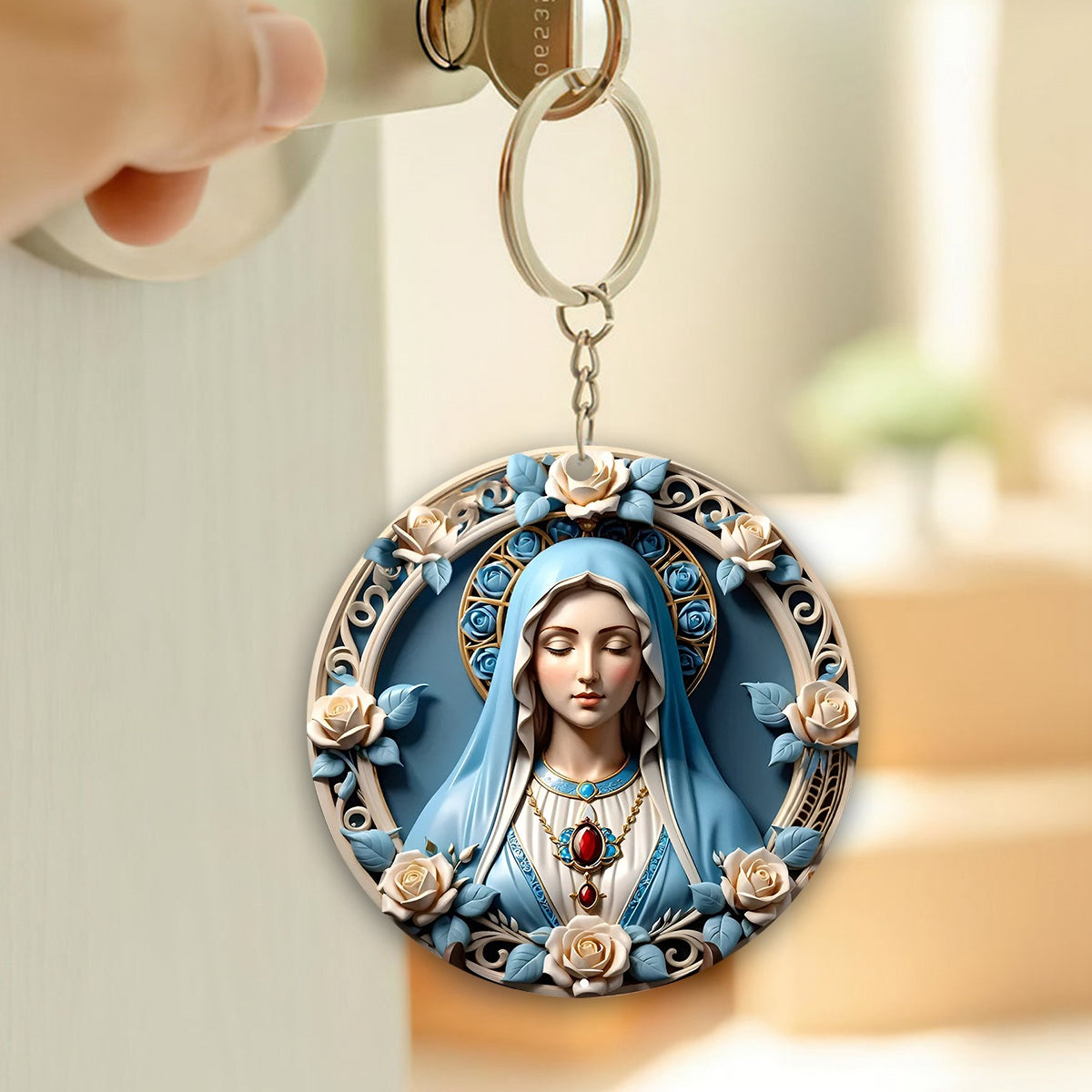 Blessed Virgin Mary Keychain - Gifts for Religious People