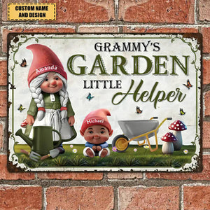 Grandma's Garden Little Helpers - Personalized Classic Metal Signs