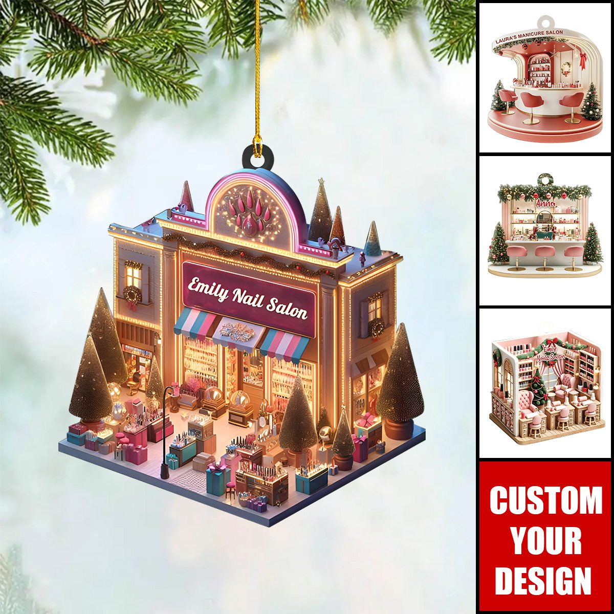 Personalized Nail Salon Christmas Ornament - 2024 New Release Nail Spa Ornament