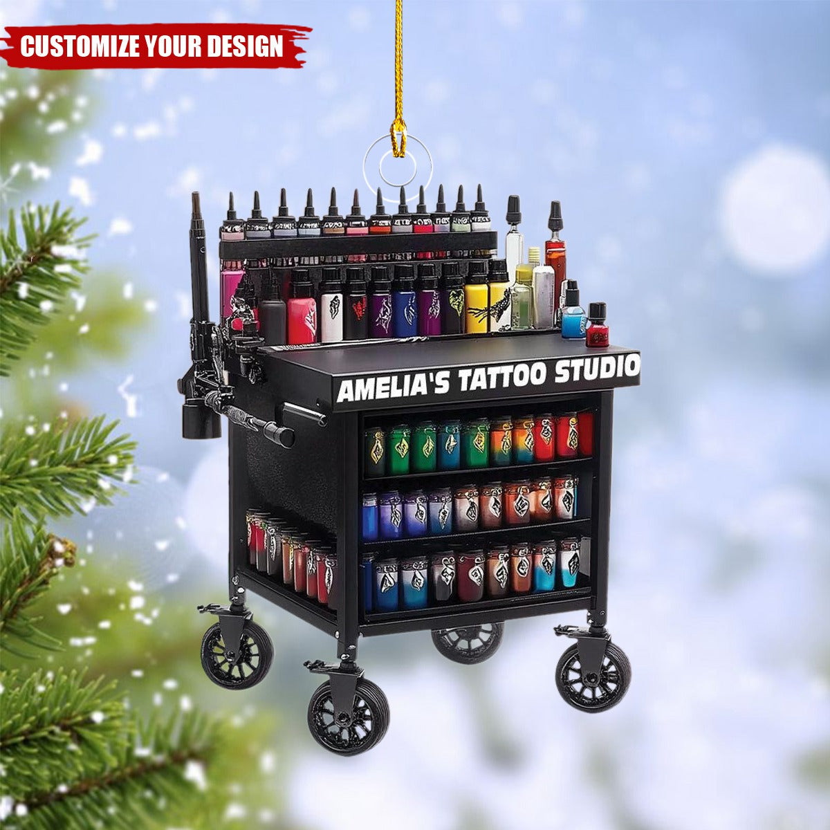 Personalized Tattoo Christmas Ornament Tattoo Artirst Gift - 2024 New Release