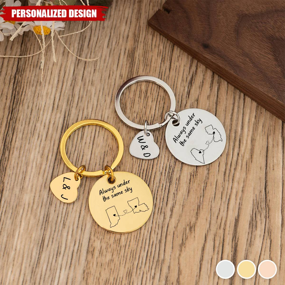 Long Distance Relationship-Personalized Keychain-Gift for Family, Friends