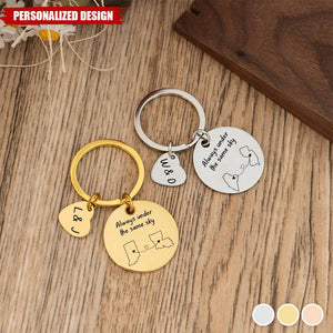 Long Distance Relationship-Personalized Keychain-Gift for Family, Friends
