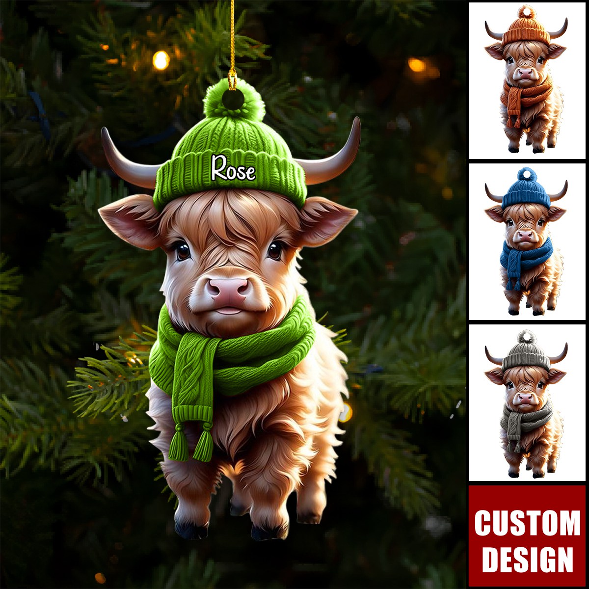 Personalized Highland Cow Scotland Ornament-Gift For Farmer-2024 New Release