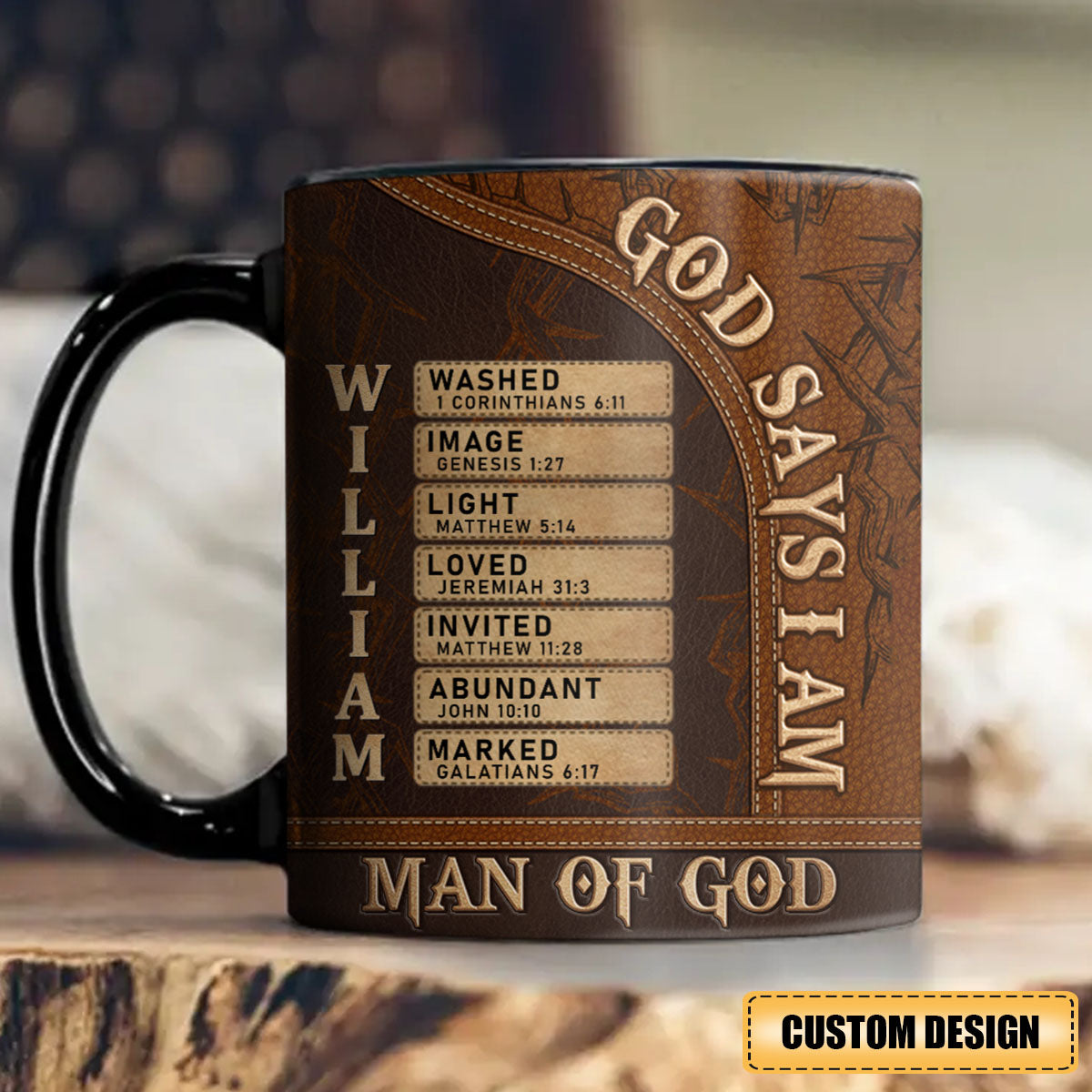 Man Of God - Personalized Black Mug