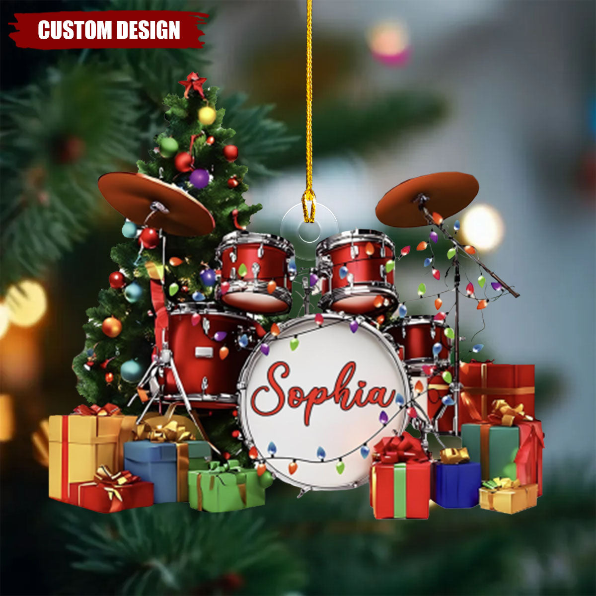 Personalized Drum Set Christmas Ornament-Gift for Drummers-2024 New Release
